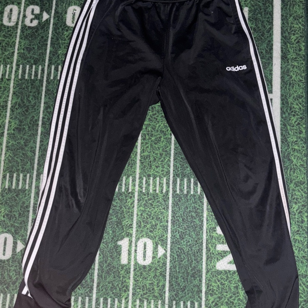 Adidas Black Sweatpants with Signature Stripes